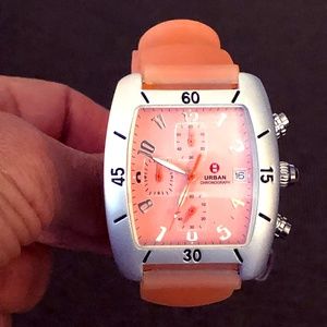 Michele RARE Urban Chronograph Pink Watch 71-195-A